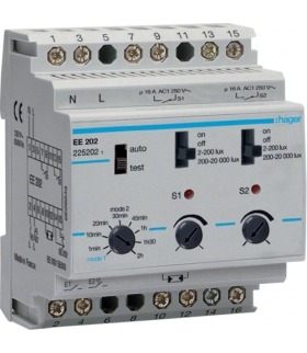 EE202 Wyłącznik zmierzchowy 230V 2P 16A funkcje Comfort Hager