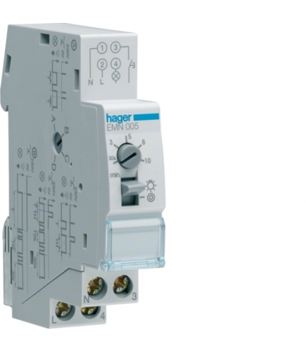 EMN005 Wyłącznik schodowy 30s-10min/1h 230V 1NO 16A Hager