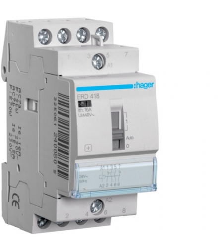ERD418 Przekaźnik instalacyjny 24VAC 2NO+2NC 16A Hager