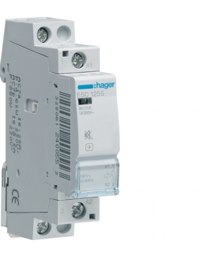 ESC125S Stycznik cichy 230VAC 1NO 25A AC-7a/b Hager