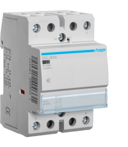 ESC263S Stycznik cichy 230VAC 2NO 63A AC-7a/b Hager