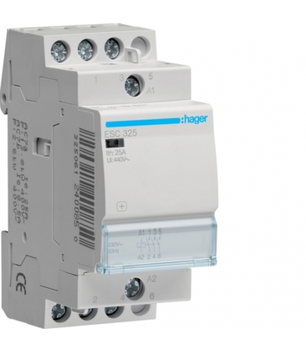 ESC325 Stycznik 230VAC 3NO 25A AC-7a/b Hager