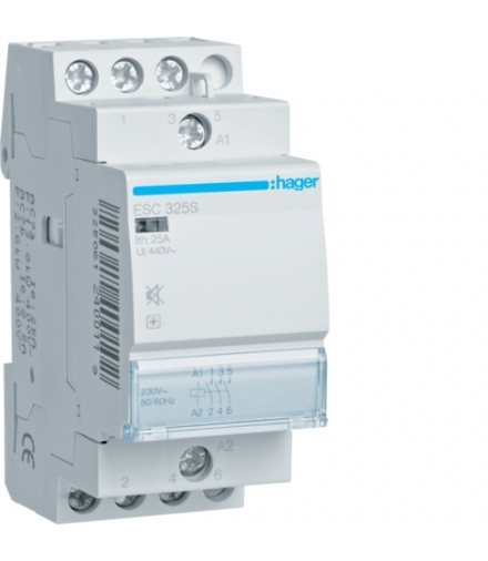 ESC325S Stycznik cichy 230VAC 3NO 25A AC-7a/b Hager