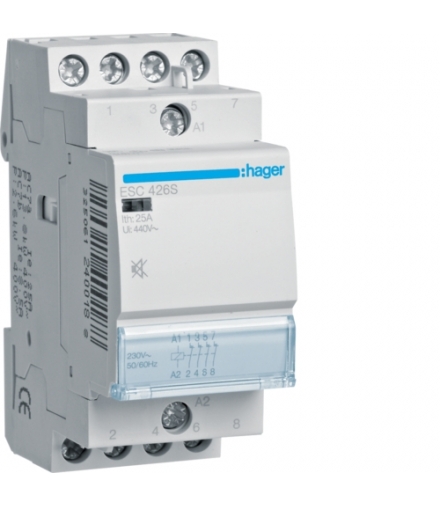 ESC426S Stycznik cichy 230VAC 4NC 25A AC-7a/b Hager
