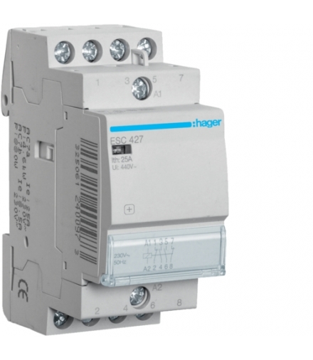 ESC427 Stycznik 230VAC 2NO+2NC 25A AC-7a/b Hager