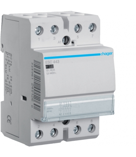 ESC443 Stycznik 230VAC 3NO+1NC 40A AC-7a/b Hager