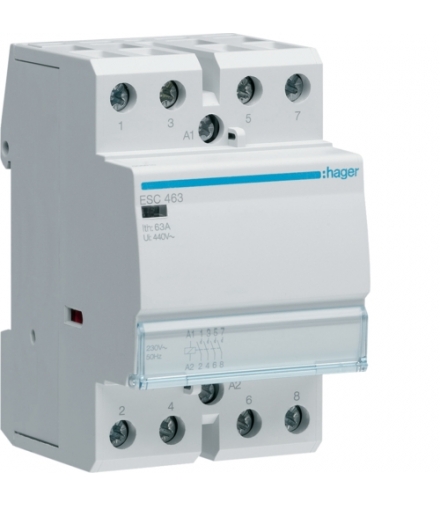 ESC463 Stycznik 230VAC 4NO 63A AC-7a/b Hager