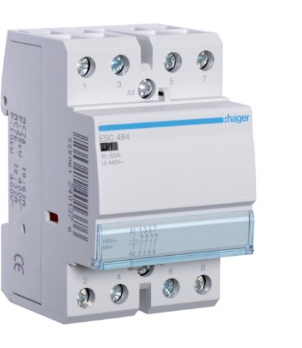 ESC464 Stycznik 230VAC 4NC 63A AC-7a/b Hager