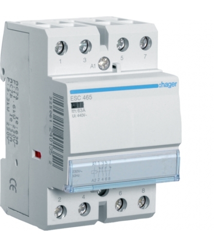 ESC465 Stycznik 230VAC 2NO+2NC 63A AC-7a/b Hager
