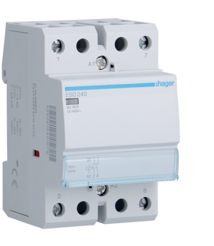 ESD240 Stycznik 24VAC 2NO 40A AC-7a/b Hager