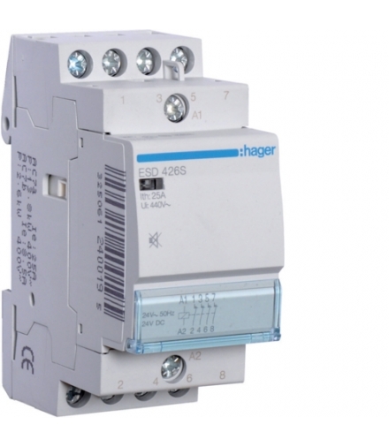 ESD426S Stycznik cichy 24VAC 4NC 25A AC-7a/b Hager