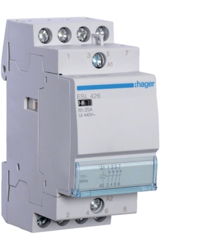 ESL426 Stycznik 12VAC 4NC 25A AC-7a/b Hager