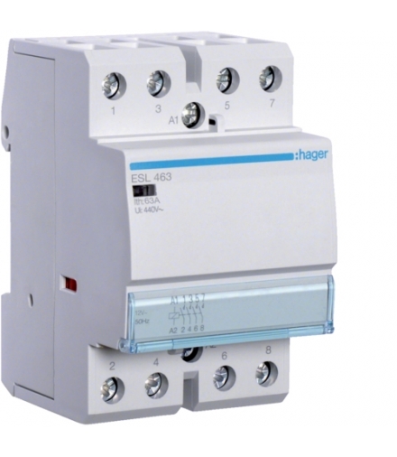ESL463 Stycznik 12VAC 4NO 63A AC-7a/b Hager