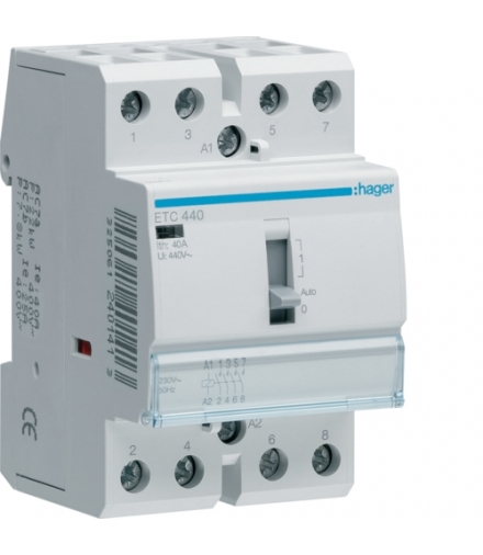 ETC440 Stycznik taryfowy Dzień/Noc 230VAC 4NO 40A AC-7a/b Hager