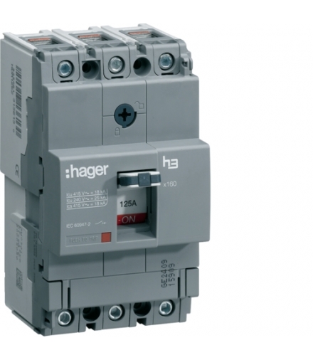 HHA125H Wyłącznik mocy x160 3P 25kA 125A Hager