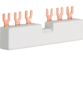 KD302M Szyna fazowa widełkowa 3P do 2 wyłączników silnikowych MM5xxN, 10 mm² Hager