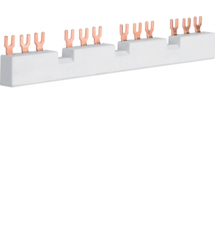 KD304M Szyna fazowa widełkowa 3P do 4 wyłączników silnikowych MM5xxN, 10 mm² Hager