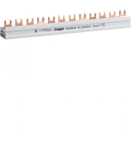KDN463A Szyna grzebieniowa widełkowa pozioma 4P 10mm² 12M Hager