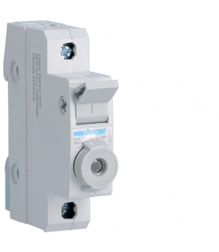 L95100 Modułowy rozłącznik bezpiecznikowy 1P wkł.bezp.cyl.L38 10x38mm 20A 400VAC Hager
