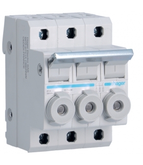 L95300 Modułowy rozłącznik bezpiecznikowy 3P wkł.bezp.cyl.L38 10x38mm 20A 400VAC Hager