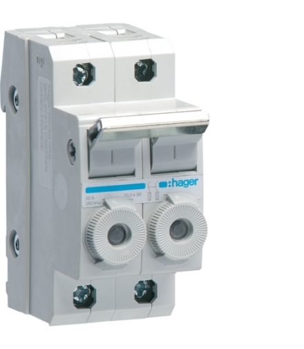 L96200 Modułowy rozłącznik bezpiecznikowy 2P wkł.bezp.cyl.L38 10x38mm 20A 400VAC Hager