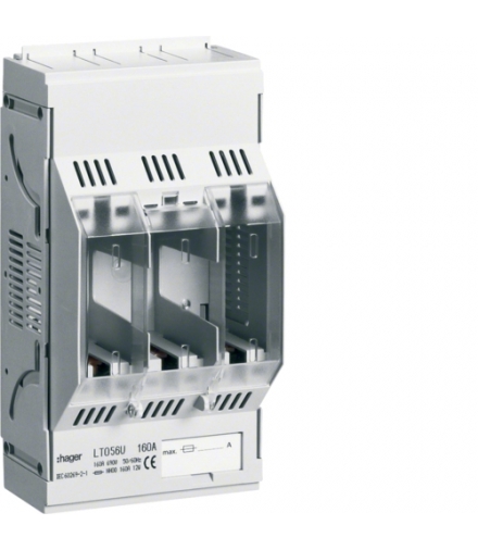 LT056U LT podstawa bezpiecz. NH00 3P 160A 690VAC szyny Cu 60mm zaciski klatkowe 95mm² Hager