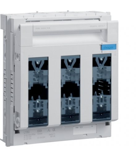 LT353 LT rozłącznik bezpiecz. NH3 3P 630A 690VAC szyny 60mm zasilanie/odpływ śruba M10 Hager