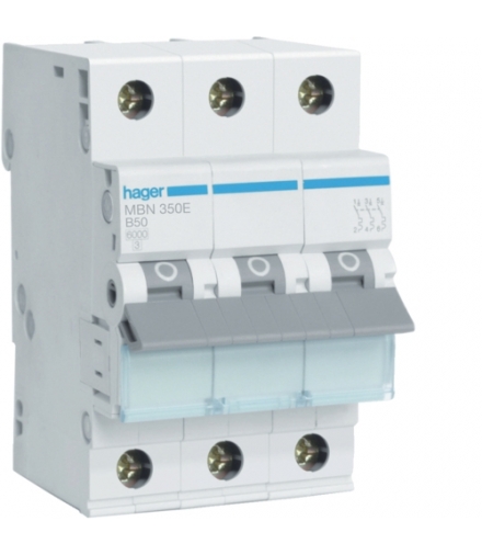 MBN350E MCB Wyłącznik nadprądowy Icn 6000A 3P B 50A Hager