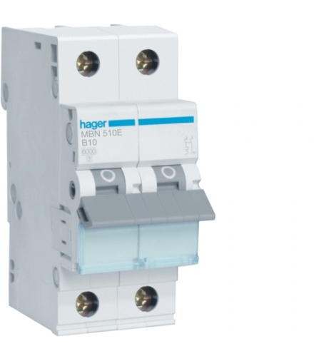 MBN510E MCB Wyłącznik nadprądowy Icn 6000A 1P+N B 10A Hager