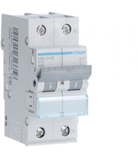 MBN513E MCB Wyłącznik nadprądowy Icn 6000A 1P+N B 13A Hager