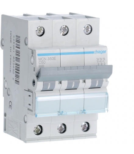 MCN350E MCB Wyłącznik nadprądowy Icn 6000A 3P C 50A Hager