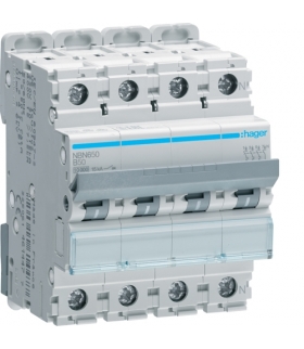 NBN650 MCB Wyłącznik nadprądowy Icn 10000A / Icu 15kA 3P+N B 50A Hager