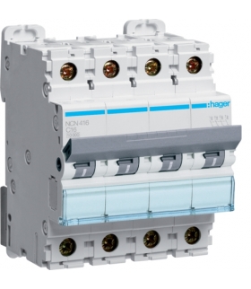 NCN416 MCB Wyłącznik nadprądowy Icn 10000A / Icu 15kA 4P C 16A Hager