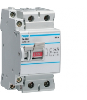 SA263 Modułowy rozłącznik izolacyjny z możliwością wyzwalania 2P 63A 230VAC, styk pom. Hager