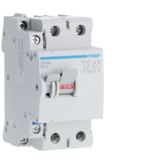 SA280 Modułowy rozłącznik izolacyjny z możliwością wyzwalania 2P 80A 230VAC, styk pom. Hager