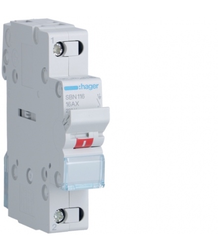 SBN116 Modułowy rozłącznik izolacyjny 1P 16A 230VAC Hager