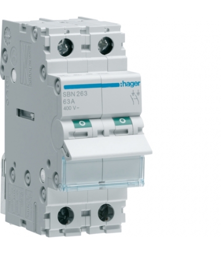 SBN263 Modułowy rozłącznik izolacyjny 2P 63A 400VAC Hager