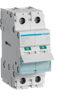 SBN280 Modułowy rozłącznik izolacyjny 2P 80A 400VAC Hager