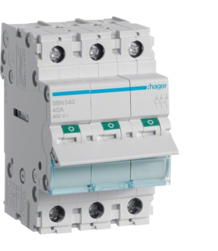 SBN340 Modułowy rozłącznik izolacyjny 3P 40A 400VAC Hager