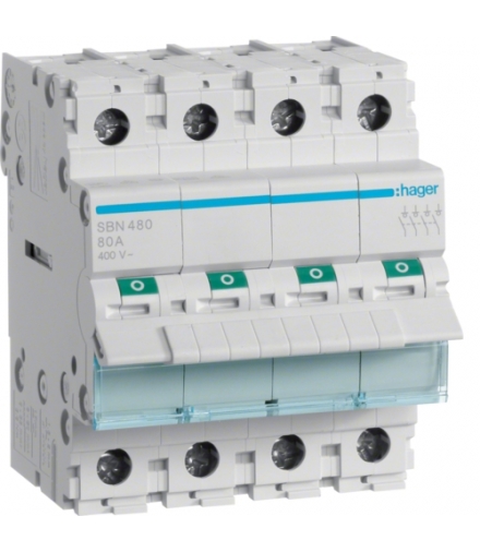 SBN480 Modułowy rozłącznik izolacyjny 4P 80A 400VAC Hager