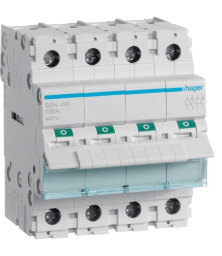 SBN490 Modułowy rozłącznik izolacyjny 4P 100A 400VAC Hager
