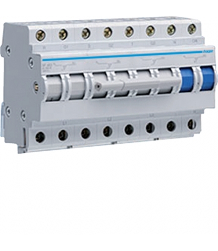 SF463 Modułowy przełącznik zasilania 3P+N I-0-II 63A 400VAC Hager