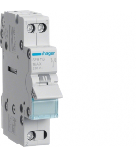 SFB116 Modułowy przełącznik instalacyjny I-0-II punkt wspólny od dołu 1P 16A 230VAC Hager