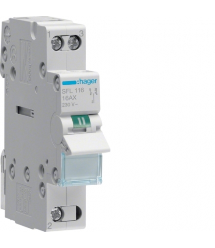 SFL116 Modułowy przełącznik instalacyjny I-II punkt wspólny od dołu 1P 16A 230VAC Hager