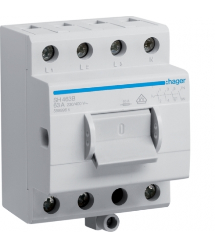 SH463B Modułowy rozłącznik izolacyjny w obudowie kompaktowej 4P 63A 400VAC zac.dod. Hager