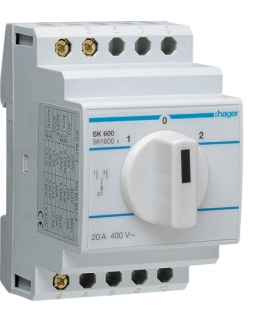 SK600 Przełącznik kluczykowy 1P I-O-II 20A 400V Hager