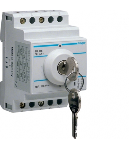 SK606 Łącznik kluczykowy 2P I-O-II-O 10A 400V Hager