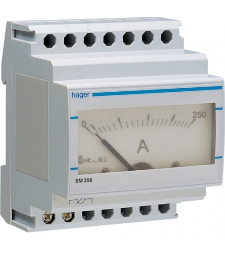 SM250 Amperomierz analogowy przekładnikowy 0-250A Hager