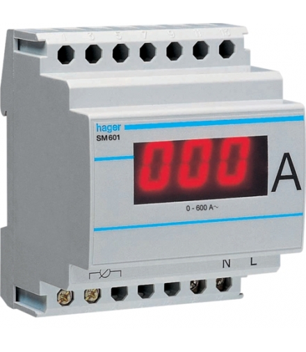 SM601 Amperomierz cyfrowy przekładnikowy 0-600A Hager