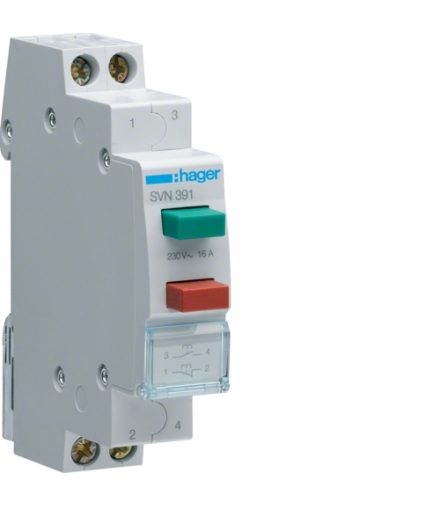 SVN391 Przycisk sterowniczy 2x 1NO+NC zielony i czerwony Ith 16A 230VAC Hager